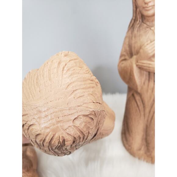 READ Vintage 3‎ Set Christmas Nativity Blow Mold Empire Plastic Wood Grain 18" - Picture 10 of 12